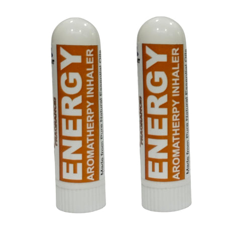 Pujahaat Natural Essential oil based Aromatherapy Nasal Inhaler Stick ENERGY, Made with 100% natural, therapeutic grade essential oils - Set of 2