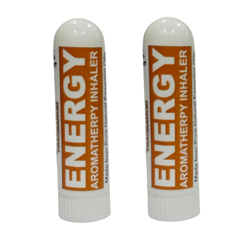 Pujahaat Natural Essential oil based Aromatherapy Nasal Inhaler Stick ENERGY, Made with 100% natural, therapeutic grade essential oils - Set of 2