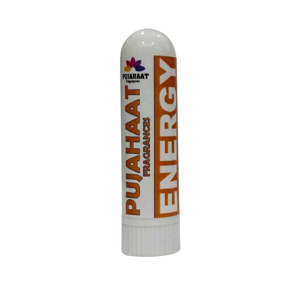 Pujahaat Natural Essential oil based Aromatherapy Nasal Inhaler Stick ENERGY, Made with 100% natural, therapeutic grade essential oils - Set of 2