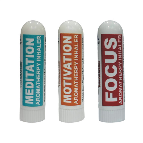 Pujahaat Natural Essential oil based Aromatherapy Nasal Inhaler Stick Mediation, Motivation, Focus Made with therapeutic grade essential oils- Set of 3