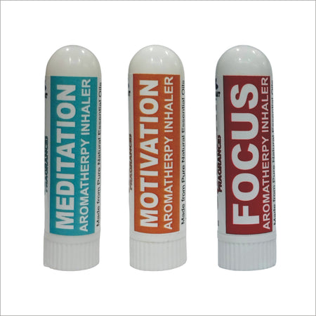 Pujahaat Natural Essential oil based Aromatherapy Nasal Inhaler Stick Mediation, Motivation, Focus Made with therapeutic grade essential oils- Set of 3