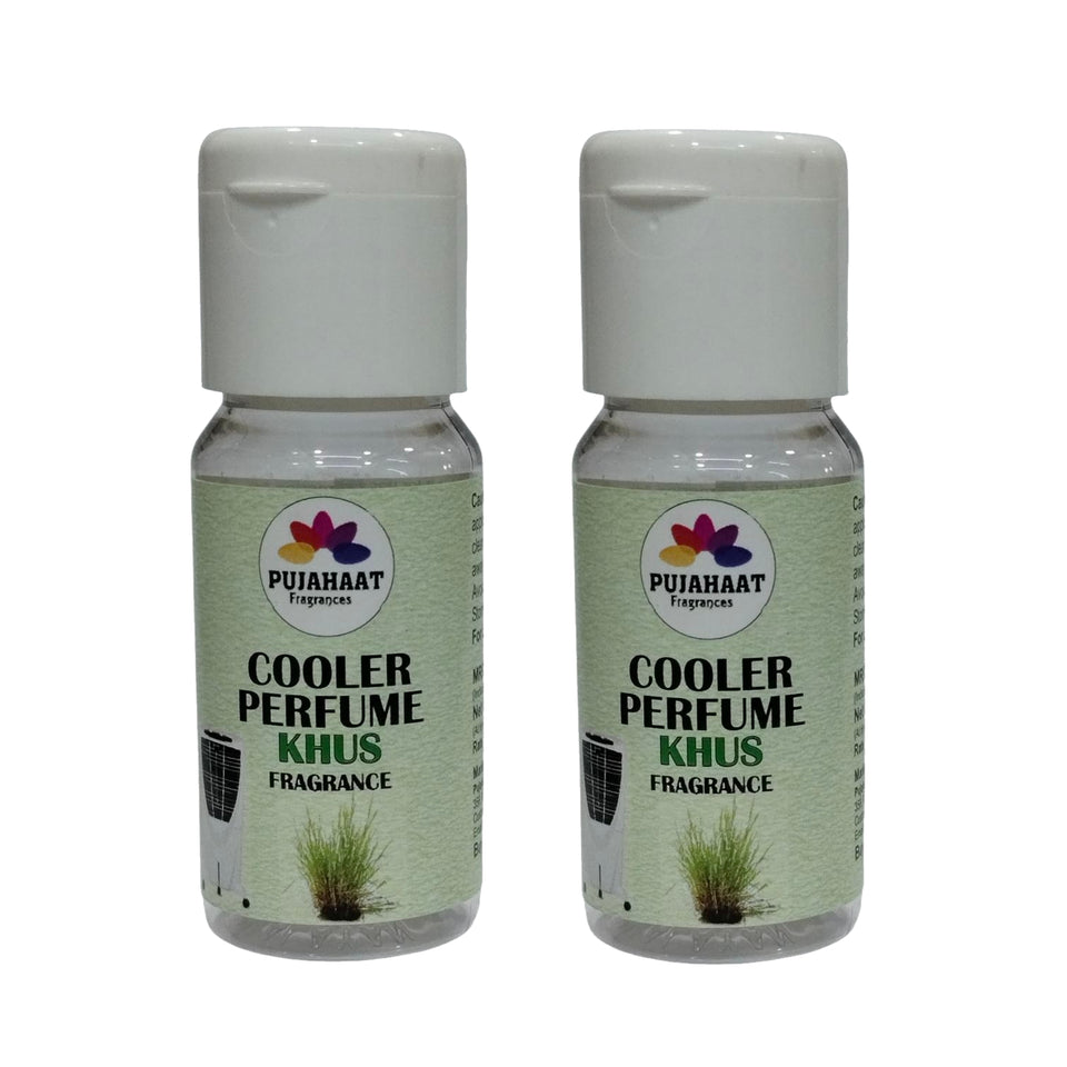 Pujahaat Khus Cooler Perfume/Aroma Diffuser Oil or Fragrance, Long Lasting Cooler Scent/Aroma Diffuser Fragrance Oil - Multipurpose Aroma Oil Perfume for Cooler - 25 ml each (2 X 25 ml)