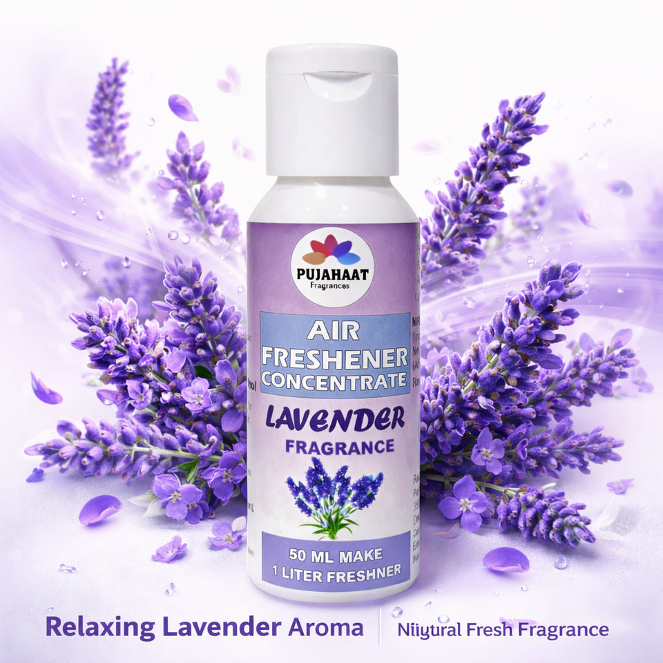 Lemon Grass, Green Apple, Lavender Air Freshener Concentrate Set of 3 (50ml Each) Makes 1 Liter Each | Long Lasting Room Freshener Liquid | Fragrance Combo for Home, Office, Car | Alcohol-Free Premium Fragrance by Pujahaat