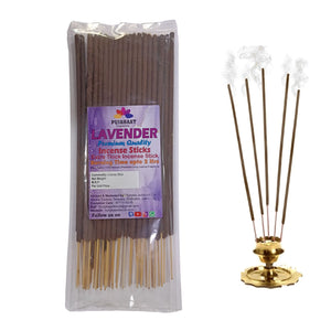 Pujahaat Premium Scented Incense Stick Agarbatti | No Charcoal Incense Sticks, 100 minutes burning time, 0% Sulphates Fragrance - Lavender Fragrance
