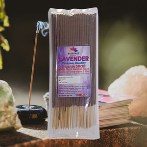 Pujahaat Premium Scented Incense Stick Agarbatti | No Charcoal Incense Sticks, 100 minutes burning time, 0% Sulphates Fragrance - Lavender Fragrance