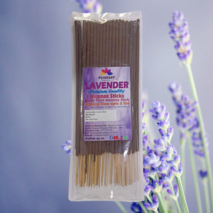 Pujahaat Premium Scented Incense Stick Agarbatti | No Charcoal Incense Sticks, 100 minutes burning time, 0% Sulphates Fragrance - Lavender Fragrance