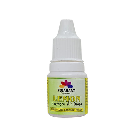 Pujahaat Premium Lemon Fragrance Air drops Air freshener for room, bathroom, toilet, car, wardrobes -Pack of 2 (2 x 5ml)