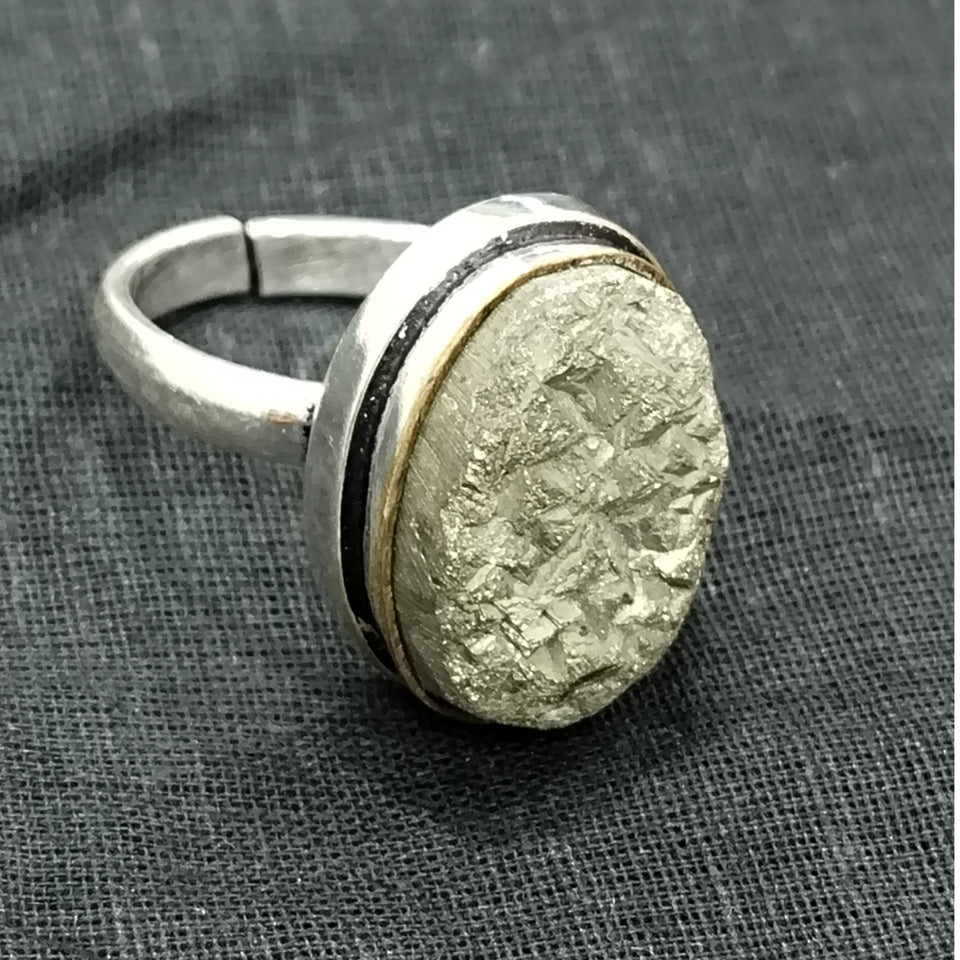 Pyrite Stone Original Ring for Women and Men for Money, Wealth, Abundance and Success