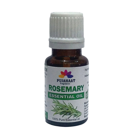 Pujahaat Rosemary Essential Oil (Rosmarinus officinalis) for Hair Growth, Hair Fall Control and Nourishment, Skin Care | All Skin Types | 100% Pure, Natural, Undiluted | 15ml