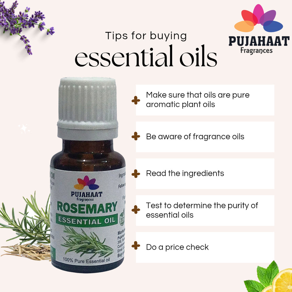 Pujahaat Rosemary Essential Oil (Rosmarinus officinalis) for Hair Growth, Hair Fall Control and Nourishment, Skin Care | All Skin Types | 100% Pure, Natural, Undiluted | 15ml