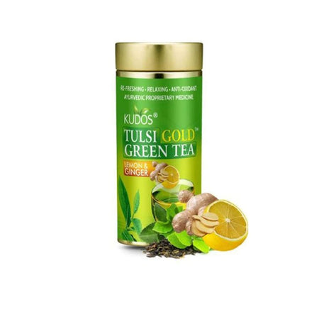 Kudos Tulsi Gold Green Tea Lemon & Ginger (Green, 100g)