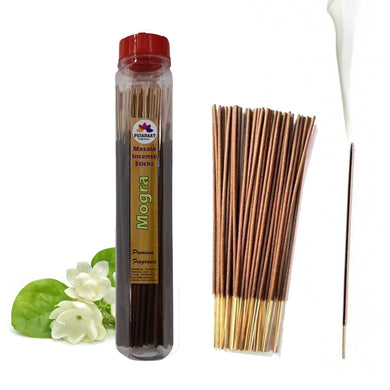 Pujahaat Premium Scented Incense Stick Masala Agarbatti | No Charcoal Incense Sticks, 100% Herbal Fragrance Agarbatti, 0% Sulphates - Mogra Fragrance