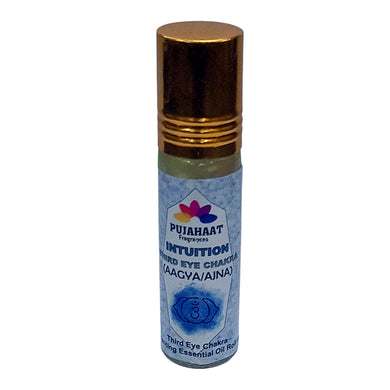 Pujahaat Third Eye Chakra Essential Oil Roll-On Blend | 6 ml/0.20 fl oz | Agya | Aromatherapy Oils for Chakra Balance