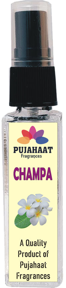 Pujahaat Marigold, Champa, Rajnigandha, Phool Chameli Set of 4 Perfume Attar Spray 8ml | itra/ittar Perfume | For Pooja/Personal Use