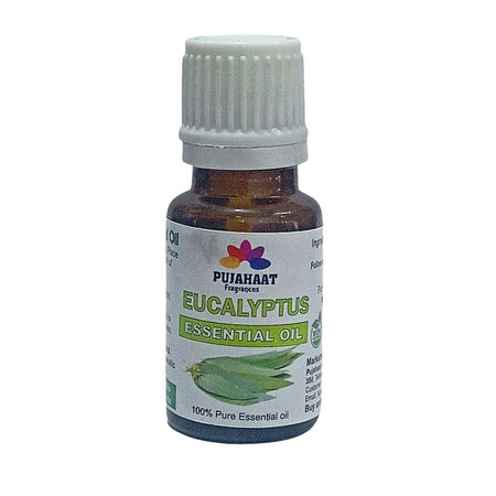 Pujahaat Eucalyptus Essential Oil for Hair Growth, Inhalation, Aromatherapy, Skin Care, Relax Muscle |100% Pure, Natural, Undiluted, Premium Nilgiri Oil | 15ml