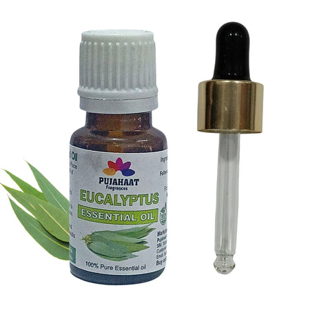 Pujahaat Eucalyptus Essential Oil for Hair Growth, Inhalation, Aromatherapy, Skin Care, Relax Muscle |100% Pure, Natural, Undiluted, Premium Nilgiri Oil | 15ml