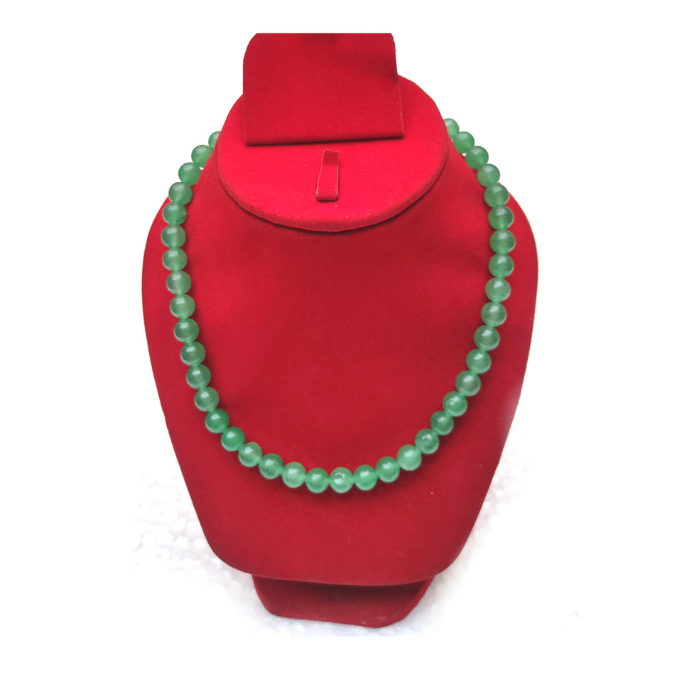 Green Aventurine Crystal Round Beads Necklace 15 Inches 8mm Beads Semi precious Mala