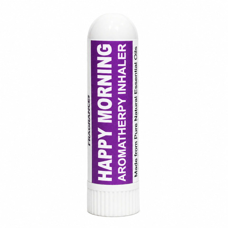 Pujahaat Natural Essential oil based Aromatherapy Nasal Inhaler Stick HAPPY MORNING, Made with 100% natural, therapeutic grade essential oils - Set of 2