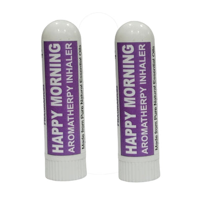 Pujahaat Natural Essential oil based Aromatherapy Nasal Inhaler Stick HAPPY MORNING, Made with 100% natural, therapeutic grade essential oils - Set of 2