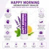 Pujahaat Natural Essential oil based Aromatherapy Nasal Inhaler Stick HAPPY MORNING, Made with 100% natural, therapeutic grade essential oils - Set of 2