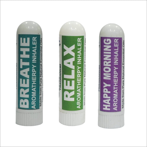 Pujahaat Natural Essential oil based Aromatherapy Nasal Inhaler Stick Relax, Breathe, Happy Morning Made with therapeutic grade essential oils- Set of 3