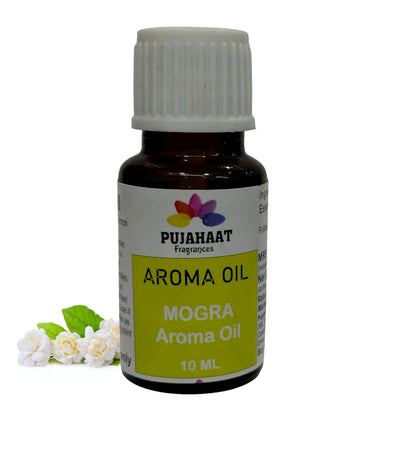Pujahaat Mogra Aroma Oil for Aromatherapy oils, Oil for diffusers, Humidifier oils, Oil Burners, Spa and Air Purifier 10ml Each, Mogra - Set of 2 (2 x 10 ml)