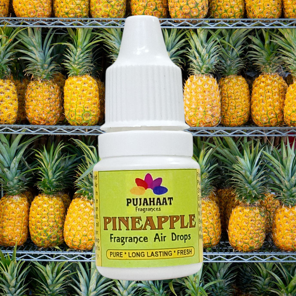 Pujahaat Premium Pineapple Fragrance Air drops Air freshener for room, bathroom, toilet, car, wardrobes -Pack of 2 (2 x 5ml)