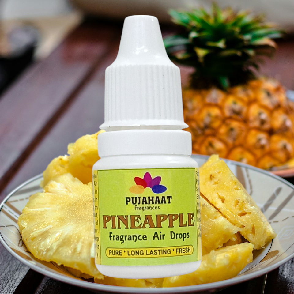 Pujahaat Premium Pineapple Fragrance Air drops Air freshener for room, bathroom, toilet, car, wardrobes -Pack of 2 (2 x 5ml)