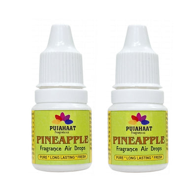 Pujahaat Premium Pineapple Fragrance Air drops Air freshener for room, bathroom, toilet, car, wardrobes -Pack of 2 (2 x 5ml)