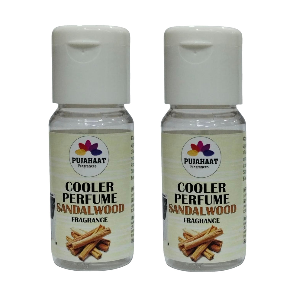 Pujahaat Sandalwood Cooler Perfume/Aroma Diffuser Oil or Fragrance, Long Lasting Cooler Scent/Aroma Diffuser Fragrance Oil - Multipurpose Aroma Oil Perfume for Cooler - 25 ml each (2 X 25 ml)