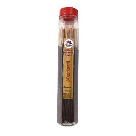 Pujahaat Premium Scented Incense Stick Masala Agarbatti | No Charcoal Incense Sticks, 100% Herbal Fragrance Agarbatti, 0% Sulphates - Kasturi Fragrance