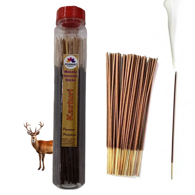 Pujahaat Premium Scented Incense Stick Masala Agarbatti | No Charcoal Incense Sticks, 100% Herbal Fragrance Agarbatti, 0% Sulphates - Kasturi Fragrance