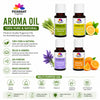 Pujahaat Lavender, Lemongrass, Orange, Lemon Aroma Oil for Aromatherapy oils, Oil for diffusers, Humidifier oils, Oil Burners, Spa and Air Purifier 10ml Each - Set of 4 (4 x 10 ml) AO7