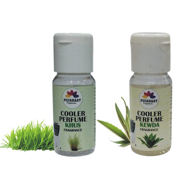 Pujahaat Khus, Kevda Cooler Perfume / Aroma Diffuser Oil or Fragrance, Long Lasting Cooler Scent/Aroma Diffuser Fragrance Oil - Multipurpose Aroma Oil Perfume for Cooler - 25 ml each (2 X 25 ml)