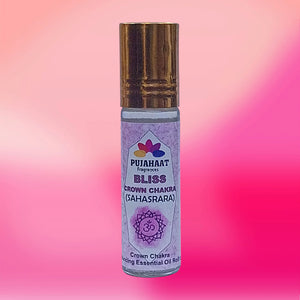 Pujahaat Crown Chakra Essential Oil Roll-On Blend | 6 ml/0.20 fl oz | Sahasrara | Aromatherapy Oils for Chakra Balance