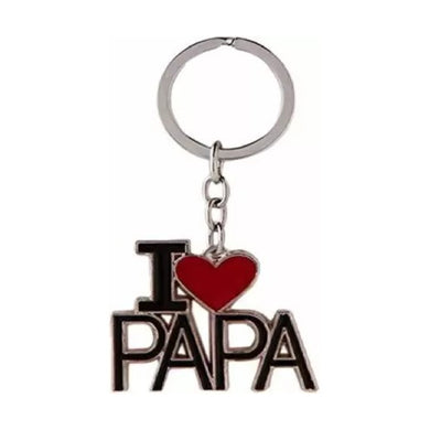 Metal I Love Papa Red Color Heart Zinc Alloy Metal Keyring Multicolor Keychain