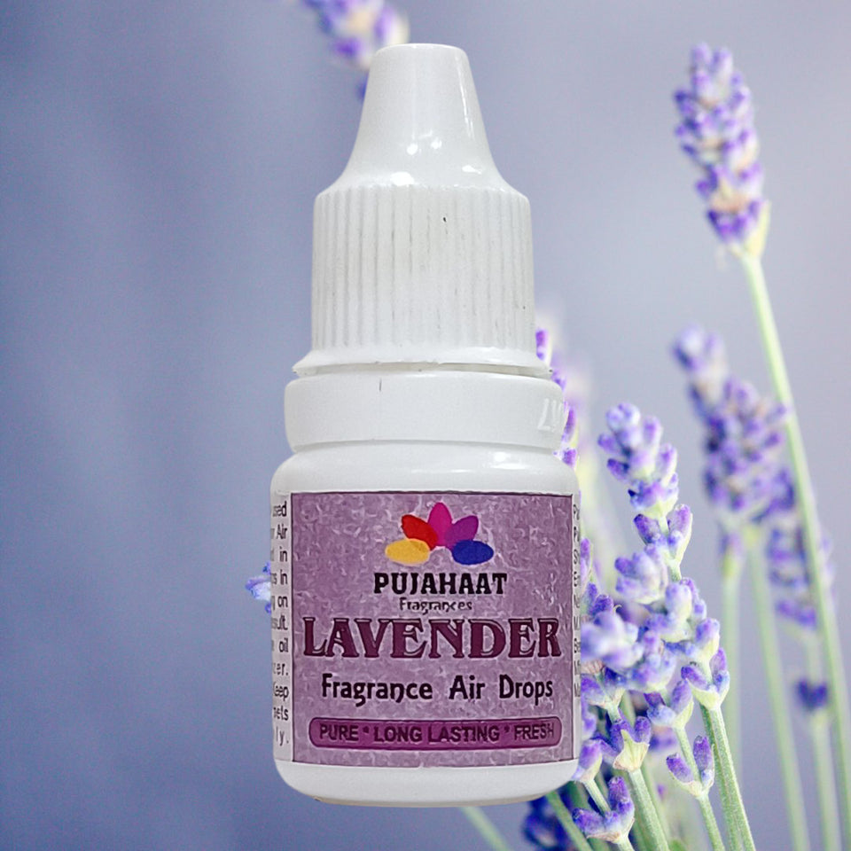 Pujahaat Premium Lavender Fragrance Air drops Air freshener for room, bathroom, toilet, car, wardrobes -Pack of 2 (2 x 5ml)