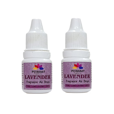 Pujahaat Premium Lavender Fragrance Air drops Air freshener for room, bathroom, toilet, car, wardrobes -Pack of 2 (2 x 5ml)