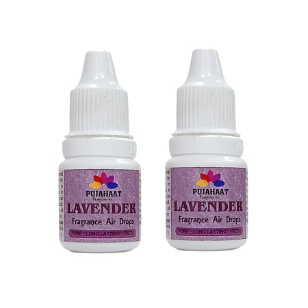 Pujahaat Premium Lavender Fragrance Air drops Air freshener for room, bathroom, toilet, car, wardrobes -Pack of 2 (2 x 5ml)