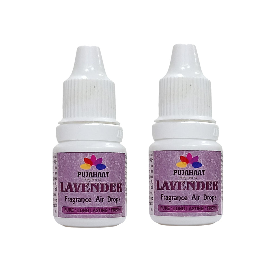 Pujahaat Premium Lavender Fragrance Air drops Air freshener for room, bathroom, toilet, car, wardrobes -Pack of 2 (2 x 5ml)