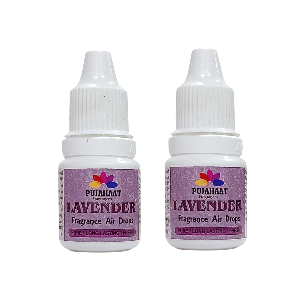 Pujahaat Premium Lavender Fragrance Air drops Air freshener for room, bathroom, toilet, car, wardrobes -Pack of 2 (2 x 5ml)