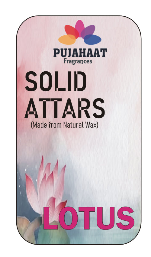Pujahaat Lotus Premium Fragrance | Solid Attar for Men & Women | Alcohol Free | Strong lasting fragrance - Lotus
