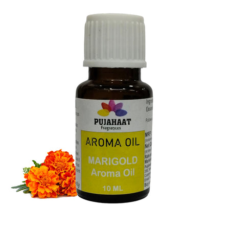 Pujahaat Marigold (Genda) Aroma Oil for Aromatherapy oils, Oil for diffusers, Humidifier oils, Oil Burners, Spa and Air Purifier 10ml Each, Marigold - Set of 2 (2 x 10 ml)