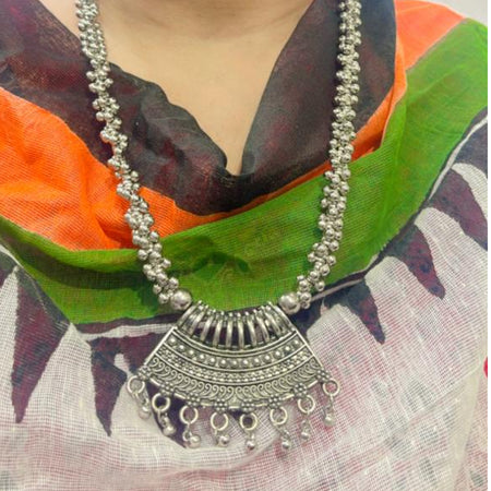 Bollywood Oxidized Silver Plated Handmade Designer Jewellery set/ Party wear/ Casual Oxidized choker necklace earrings Jhumka Afgani OS-7