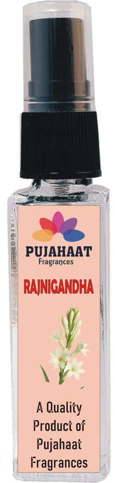 Pujahaat Set of 4 Perfume Attar Spray 8ml | itra/ittar Perfume | For Pooja/Personal Use Rose, Mogra, Raatrani, Rajnigandha