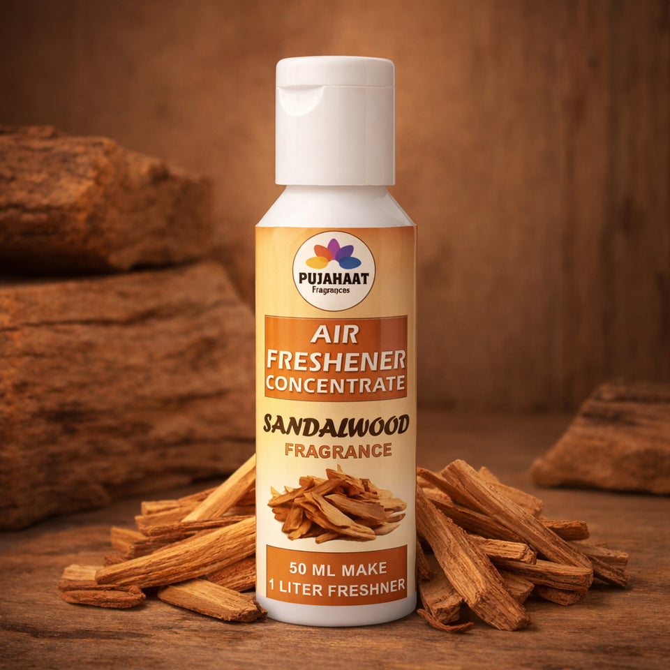 Lavender, Sandalwood, Lemon Grass Air Freshener Concentrate Set of 3 (50ml Each) Makes 1 Liter Each | Long Lasting Room Freshener Liquid | Fragrance Combo for Home, Office, Car | Alcohol-Free Premium Fragrance by Pujahaat