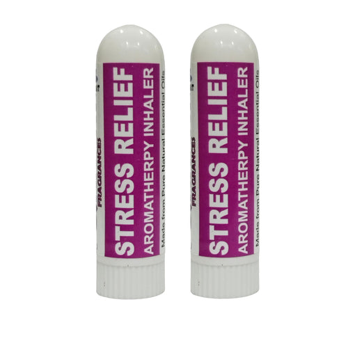 Pujahaat Natural Essential oil based Aromatherapy Nasal Inhaler Stick STRESS RELIEF, Made with 100% natural, therapeutic grade essential oils - Set of 2