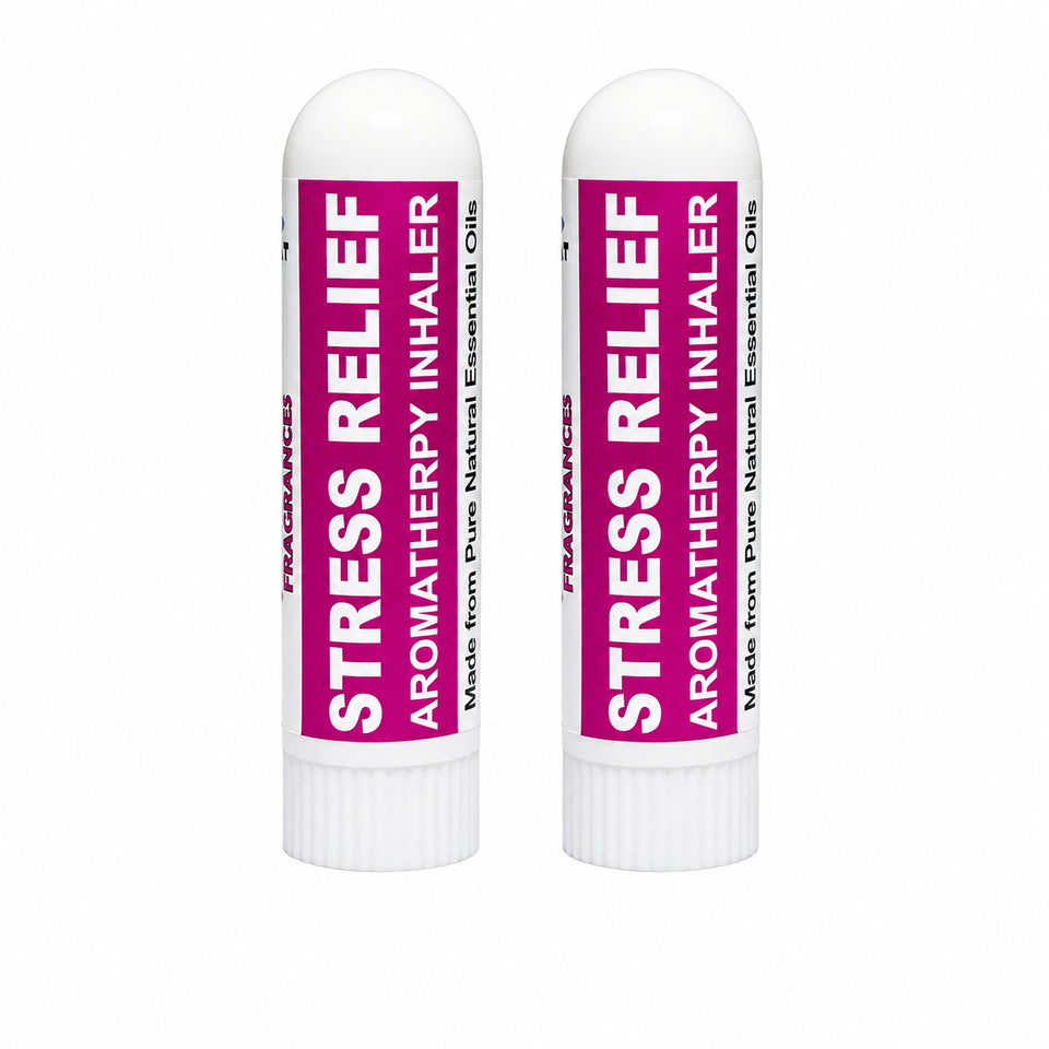 Pujahaat Natural Essential oil based Aromatherapy Nasal Inhaler Stick STRESS RELIEF, Made with 100% natural, therapeutic grade essential oils - Set of 2