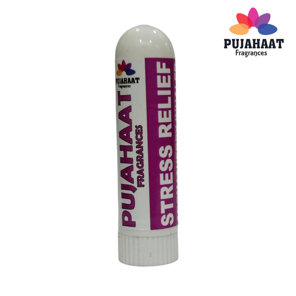 Pujahaat Natural Essential oil based Aromatherapy Nasal Inhaler Stick STRESS RELIEF, Made with 100% natural, therapeutic grade essential oils - Set of 2