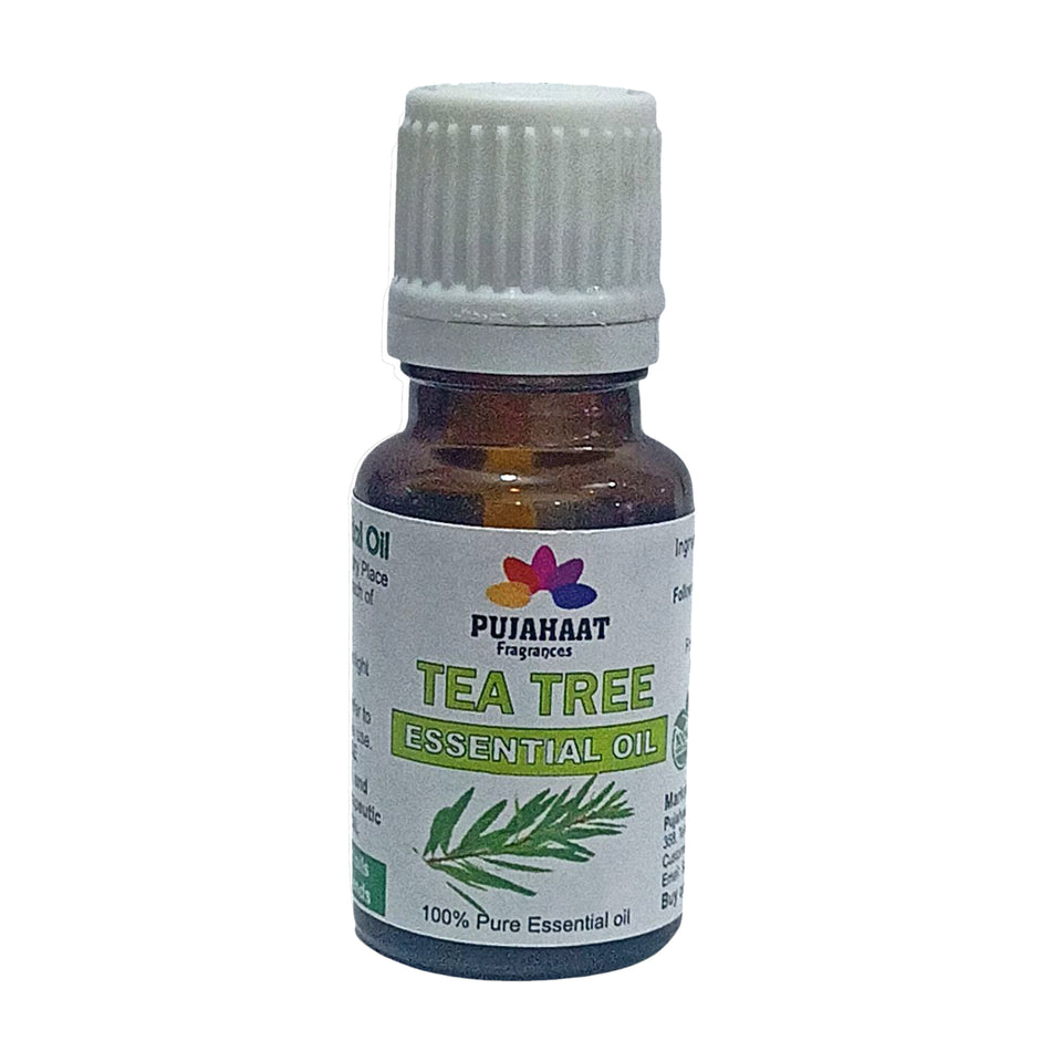 Pujahaat Tea Tree Essential Oil For Hair, Face, Acne Care, Dandruff, Antibacterial & Skin Healing- 100% Pure, Natural and Undiluted - 15 ml
